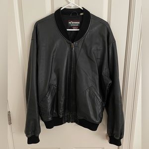 Black Nordstrom Northwear genuine, leather bomber jacket vintage 1980s 90s
